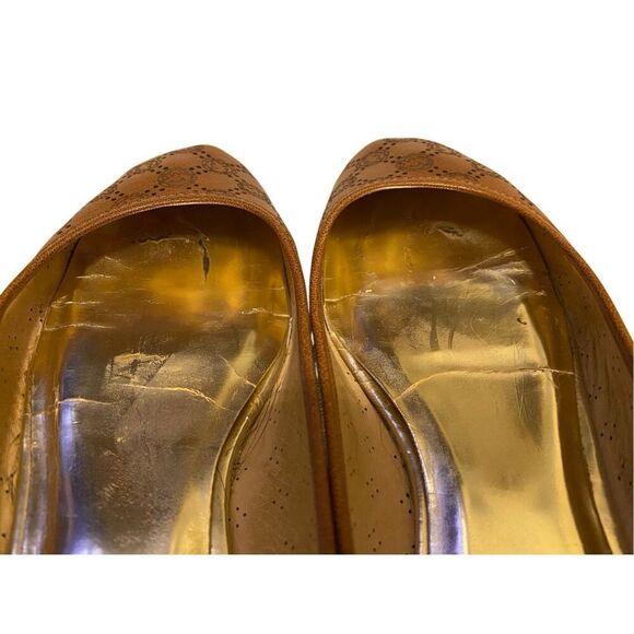 Michael Michael Kors Leather Logo Slip On Ballet Flats Sz 8M Designer Luxury - Picture 8 of 11